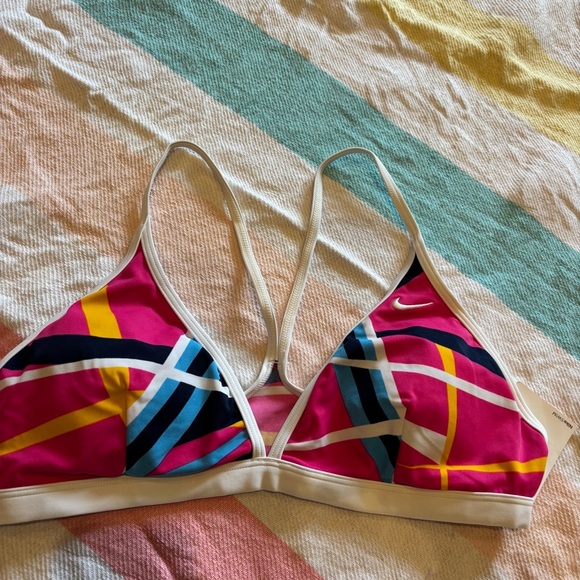 Nike Multicolor Striped Bikini Top Sz 12 - Picture 5 of 5